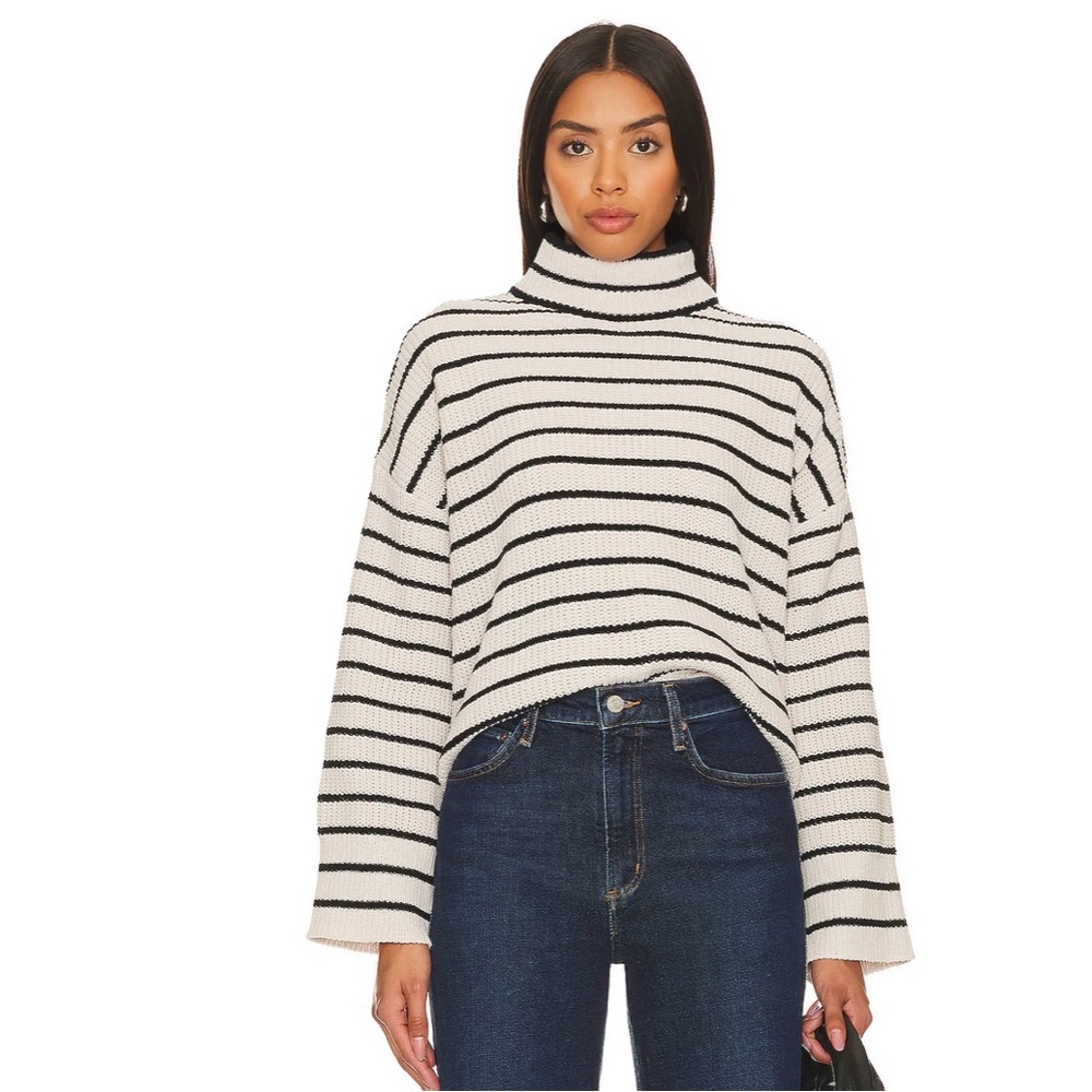 Sanctuary Stay Cozy Sweater in Marshmallow & Black Stripe